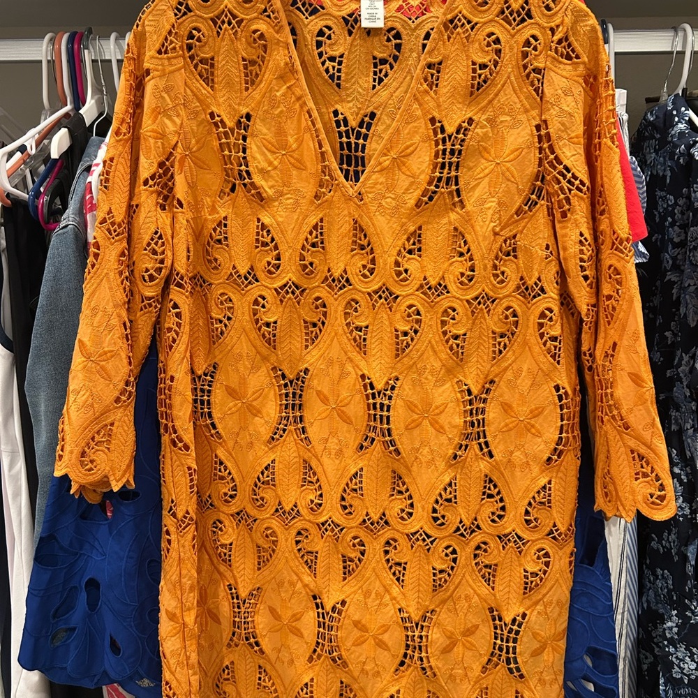 H&M Bright Orange Lace Blouse